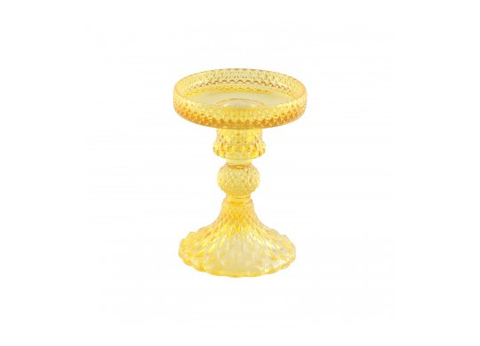 Porte bougie verre jaune macarena PM