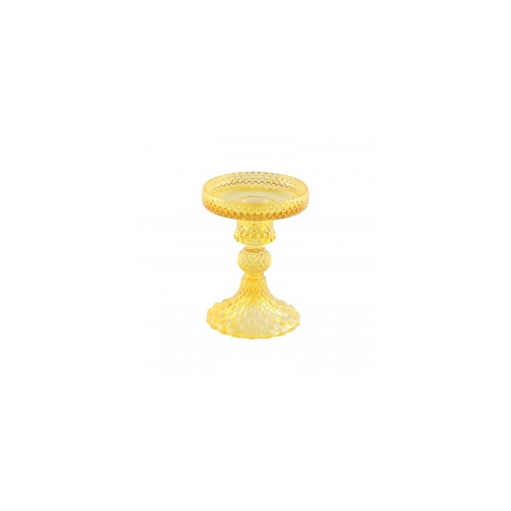 Porte bougie verre jaune macarena PM