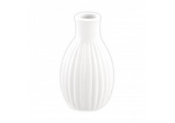 Vase ceramique strie blanc