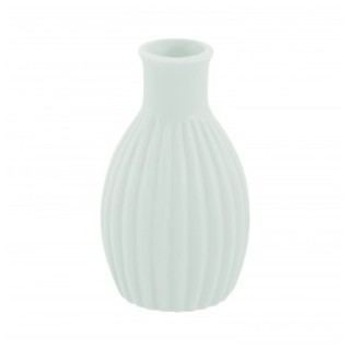 Vase ceramique strie vert sauge