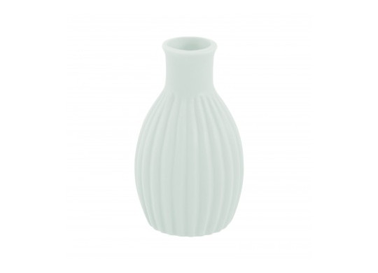 Vase ceramique strie vert sauge