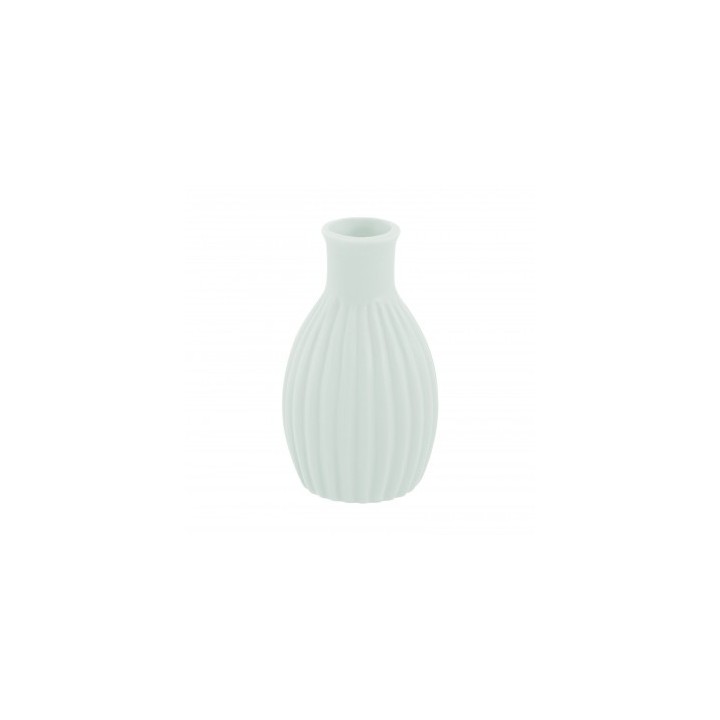 Vase ceramique strie vert sauge