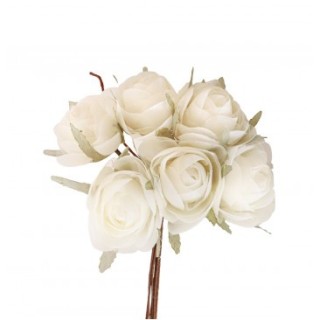 Bouquet 6 renonclues ivoires