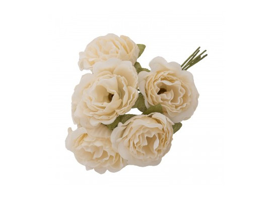 Bouquet 6 pivoines blanches