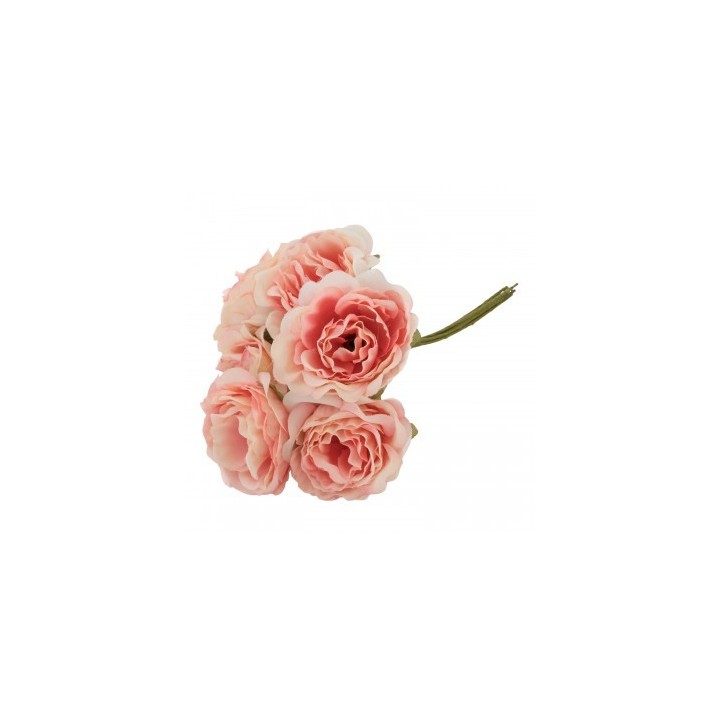 Bouquet 6 pivoines vieux rose