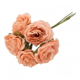 Bouquet 6 pivoines tangerine