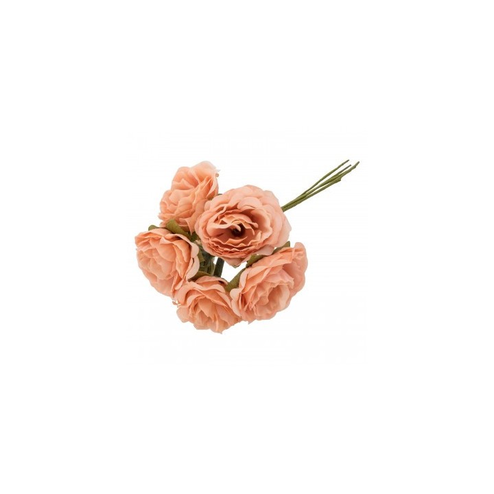Bouquet 6 pivoines tangerine