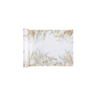 Chemin de table tissu feuillage naturel