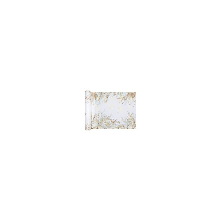 Chemin de table tissu feuillage naturel