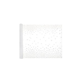 Chemin de table voile coeur blanc