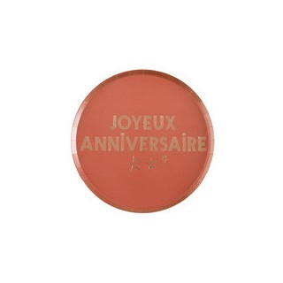 Assiettes joyeux anniversaire star d'un jour terracotta x10