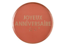 Assiettes joyeux anniversaire star d'un jour terracotta x10