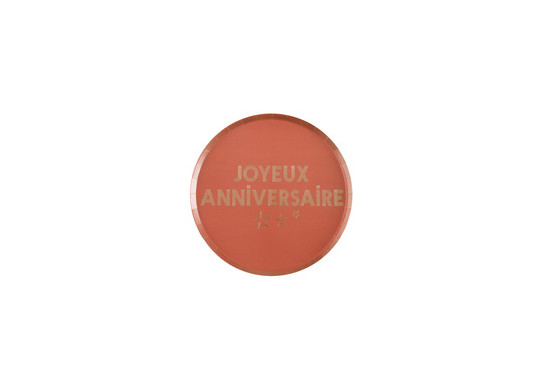 Assiettes joyeux anniversaire star d'un jour terracotta x10