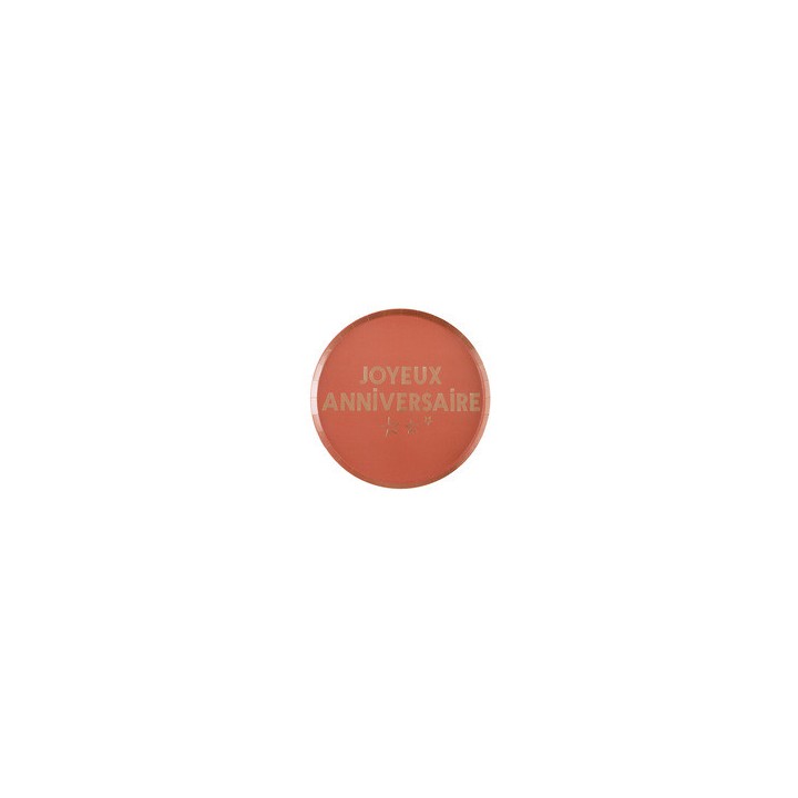 Assiettes joyeux anniversaire star d'un jour terracotta x10