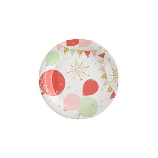 Assiettes anniversaire scintillant terracotta x10
