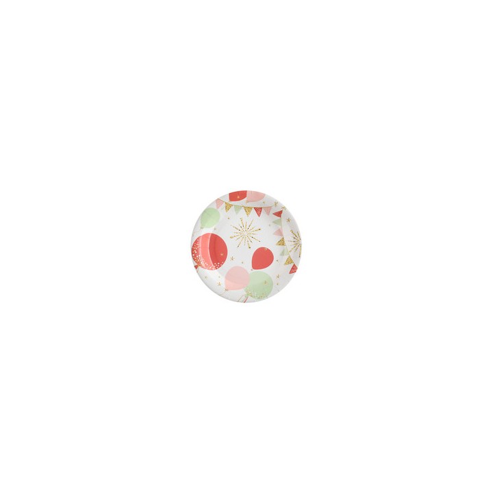 Assiettes anniversaire scintillant terracotta x10
