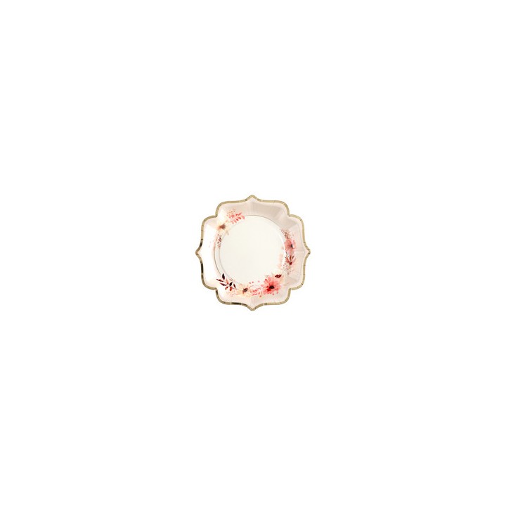 Assiettes amour floral x10