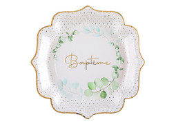 Assiettes bapteme vegetal x10