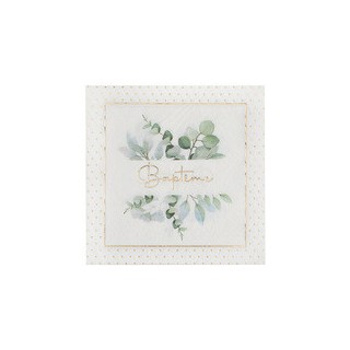 Serviettes bapteme vegetal x10