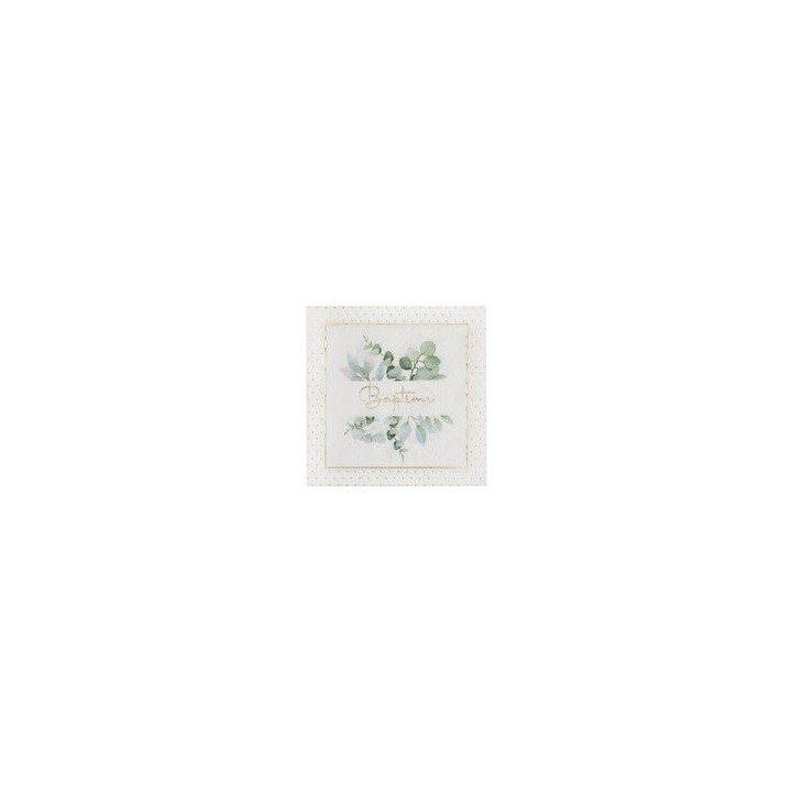 Serviettes bapteme vegetal x10