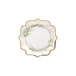 Assiettes feuillage vert x10