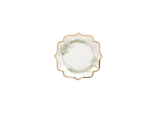 Assiettes feuillage vert x10