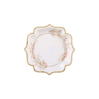 Assiettes feuillage naturel x10