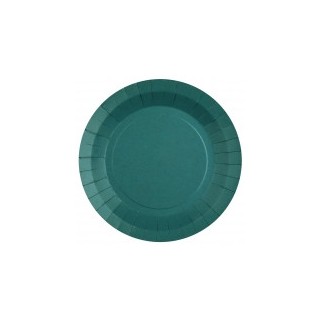 Assiette ronde carton bleu canard 23cms