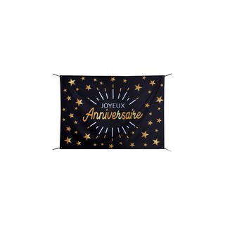 Toile de fond anniversaire etincellant noir/or