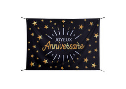 Toile de fond anniversaire etincellant noir/or