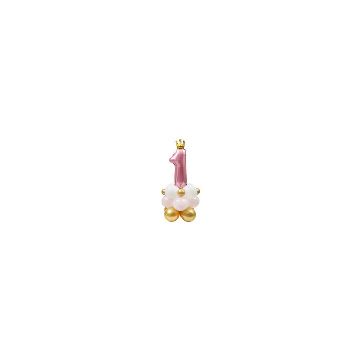 Kit ballons anniversaire 1 an rose