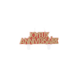 Bougie joyeux anniversaire star d'un jour terracotta