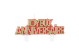 Bougie joyeux anniversaire star d'un jour terracotta