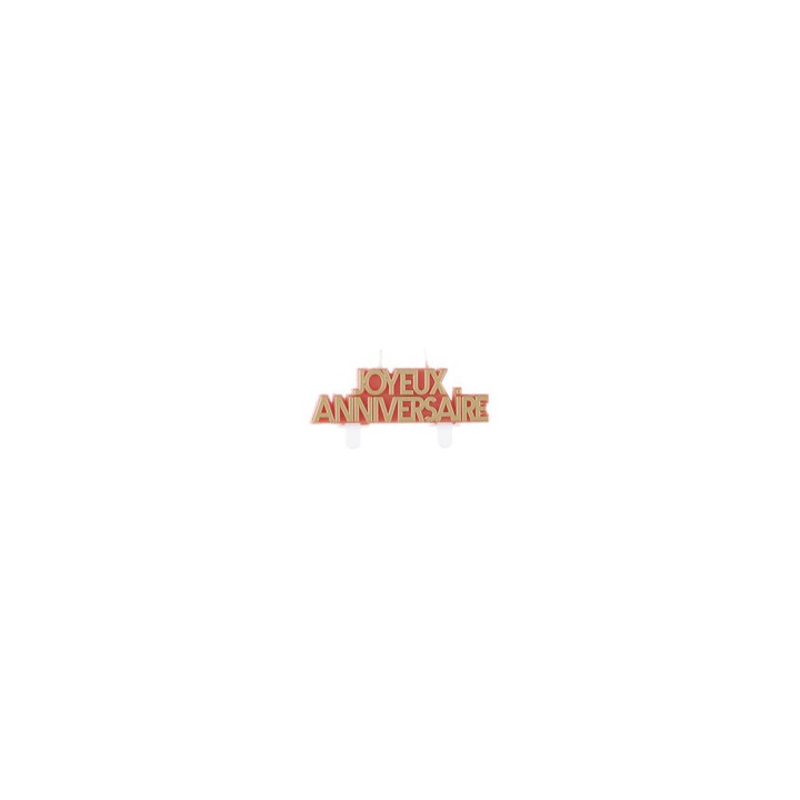 Bougie joyeux anniversaire star d'un jour terracotta