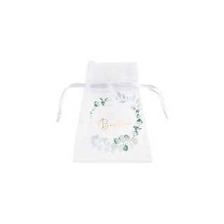 Sac organdi bapteme vegetal x4
