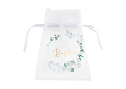 Sac organdi bapteme vegetal x4