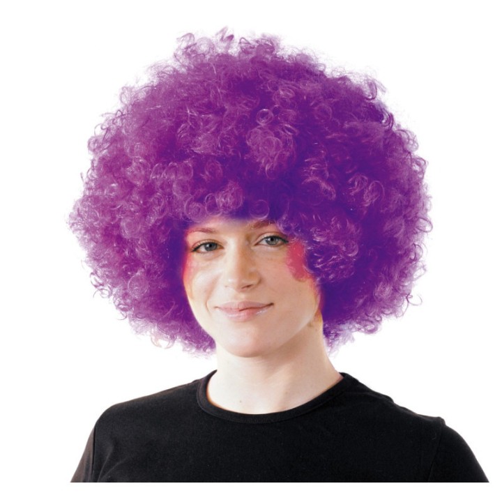 Perruque pop géante violette