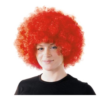 Perruque pop géante rouge