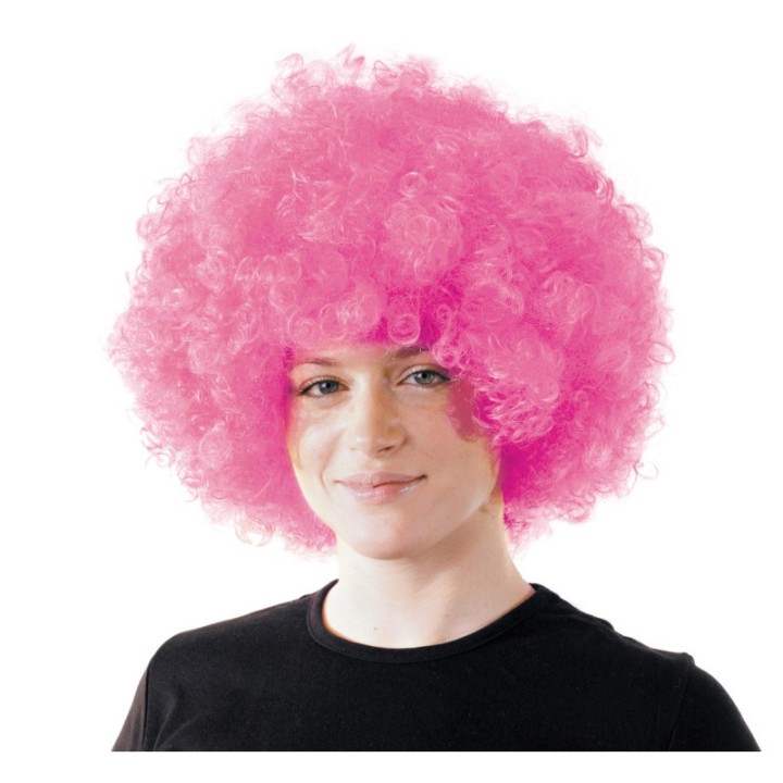 Perruque pop géante rose