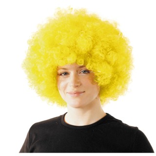 Perruque pop géante jaune