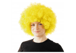 Perruque pop géante jaune