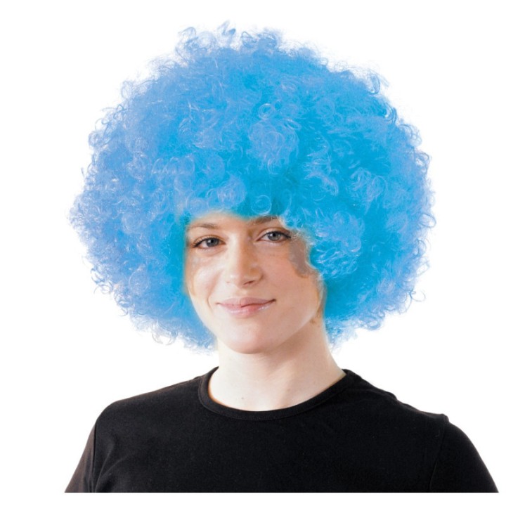 Perruque pop géante bleue