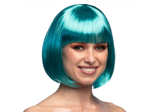 Perruque cabaret turquoise