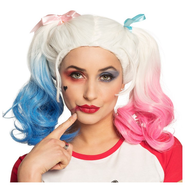 Perruque jester harley quinn - Article de fête