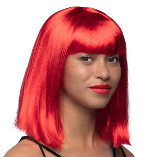 Perruque dance rouge fluo