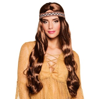 Perruque harmony marron et bandeau