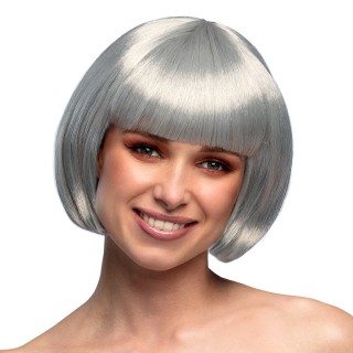 Perruque cabaret gris argente