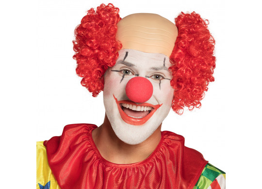 Perruque clown baldy rouge