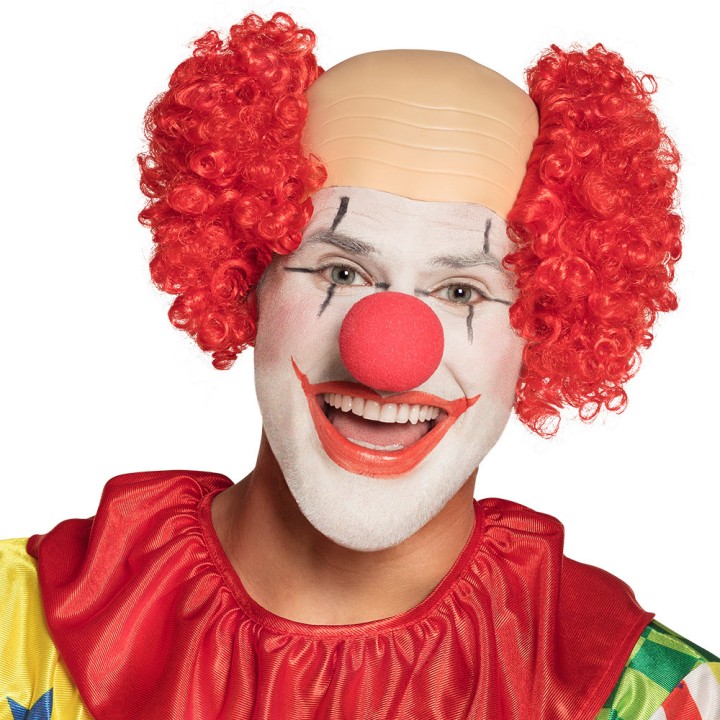 Perruque clown baldy rouge