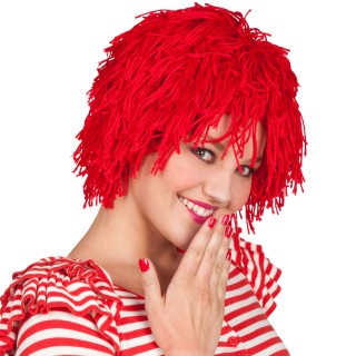 Perruque clown fuzzy rouge